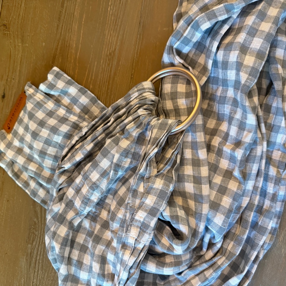 Wildbird Ring Sling Carrier in Gray/Blue Gingham Check